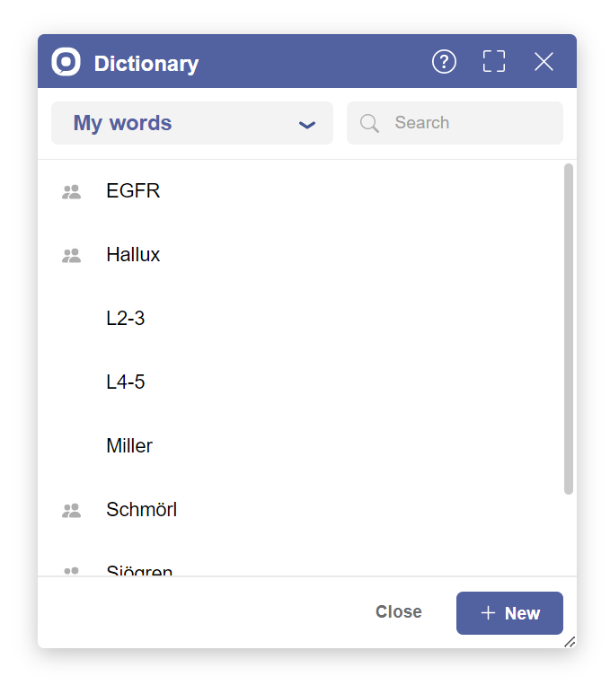Dictionary Component