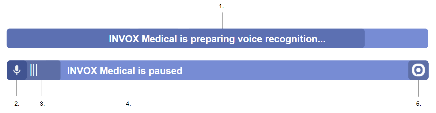 Dictation Bar Component elements