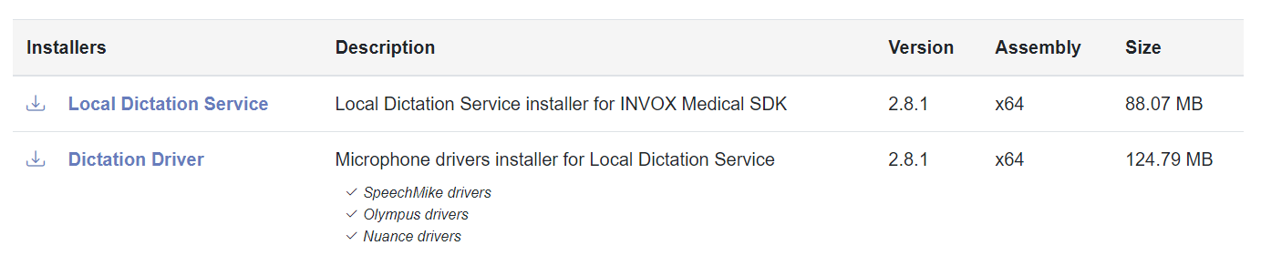 Local Dictation Service Installers