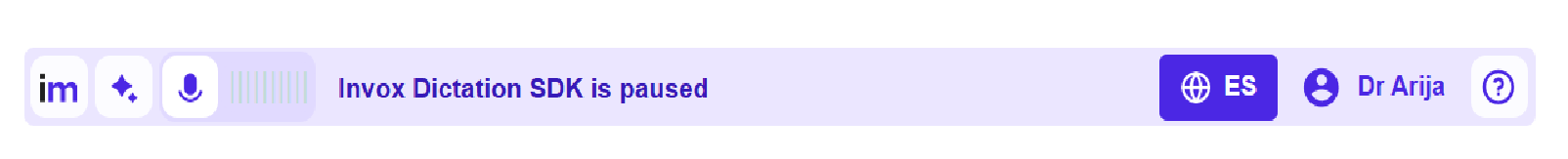 Dictation Bar Component