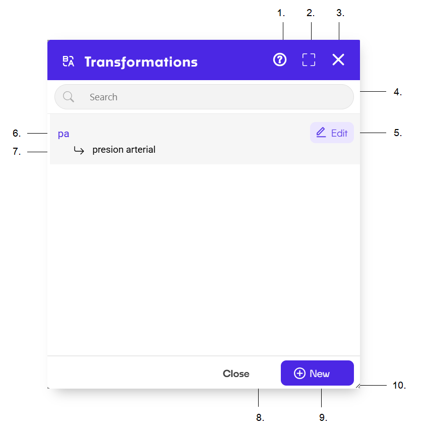 Transformations Component elements
