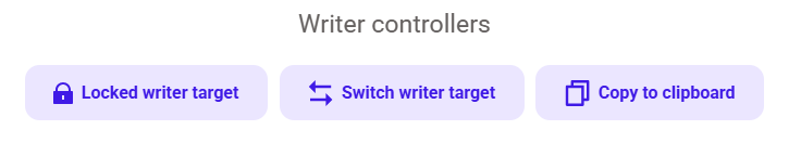 Buttons to control the writing focus