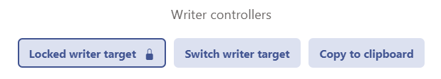 Buttons to control the writing focus